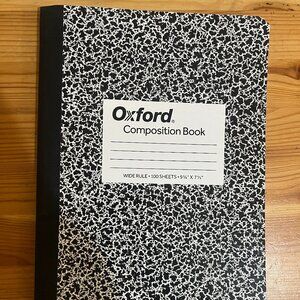 Oxford Marble Composition Book 9 3/4 X 7 1/2 Inches Wide Rule Paperback 100 Bran